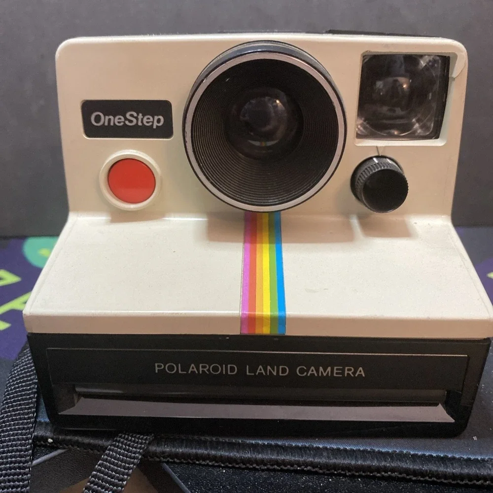 Vintage Polaroid One Step Land Camera Instant Camera Rainbow with Strap C1